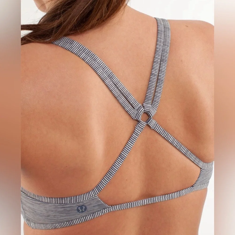 Lululemon Womens Centered Energy Bra Wee Are From Space/Coal Fossil Gray Size 10 - Picture 3 of 7